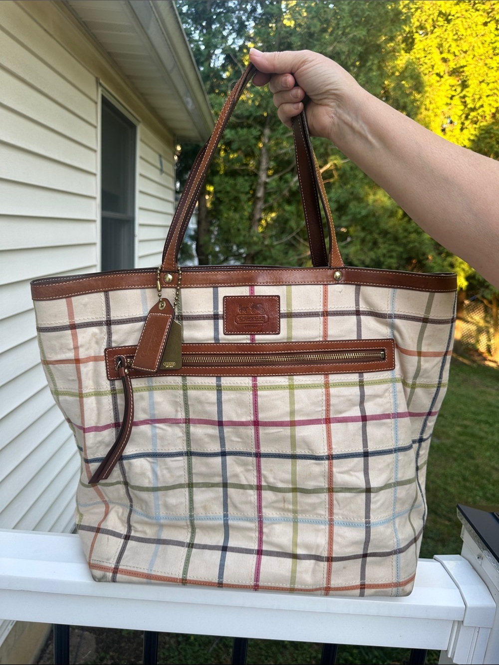 Coach 11481 Bleecker Plaid Tattersall Tote